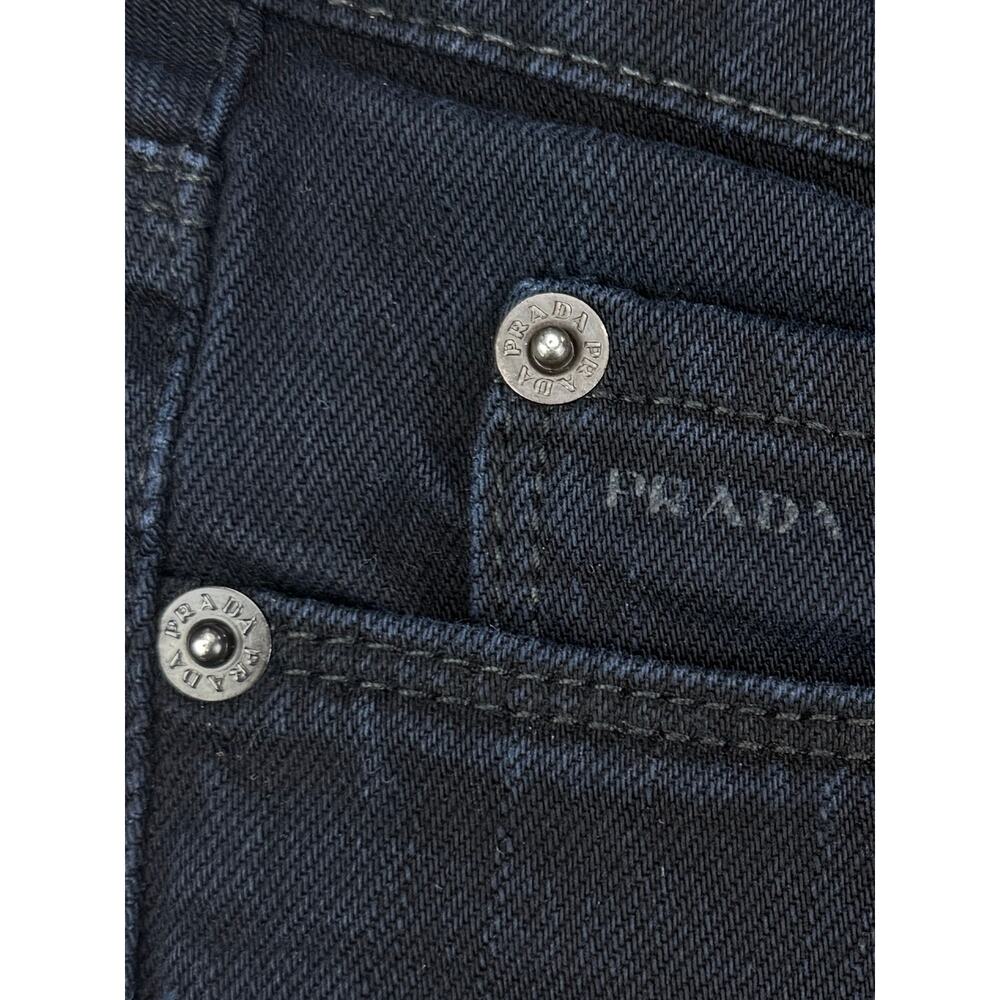 PRADA Low Rise Tapered Leg Jean Women's Size 27 Dark Blue Wash - Picture 8 of 12